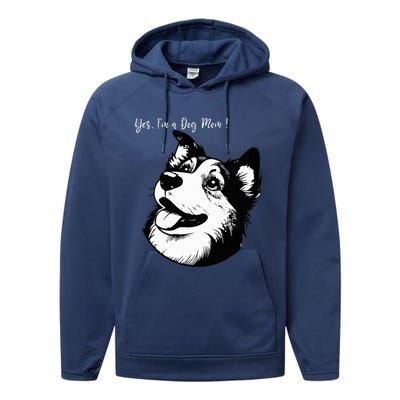 Yes IM A Dog Mom Displays Love For This Lovely Pet Performance Fleece Hoodie