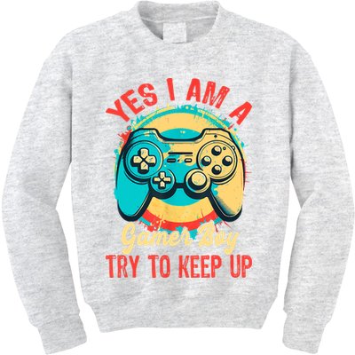 Yes I'm A Gamer Try To Keep Up Kids Sweatshirt