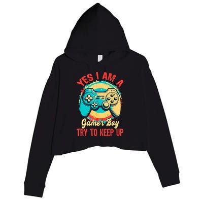 Yes I'm A Gamer Try To Keep Up Crop Fleece Hoodie