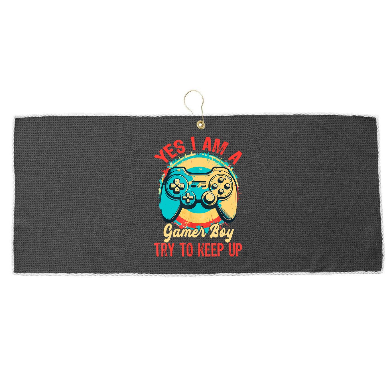 Yes I'm A Gamer Try To Keep Up Large Microfiber Waffle Golf Towel