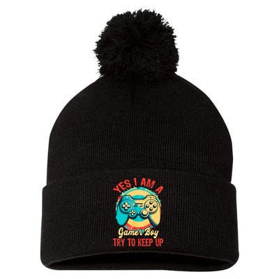 Yes I'm A Gamer Try To Keep Up Pom Pom 12in Knit Beanie