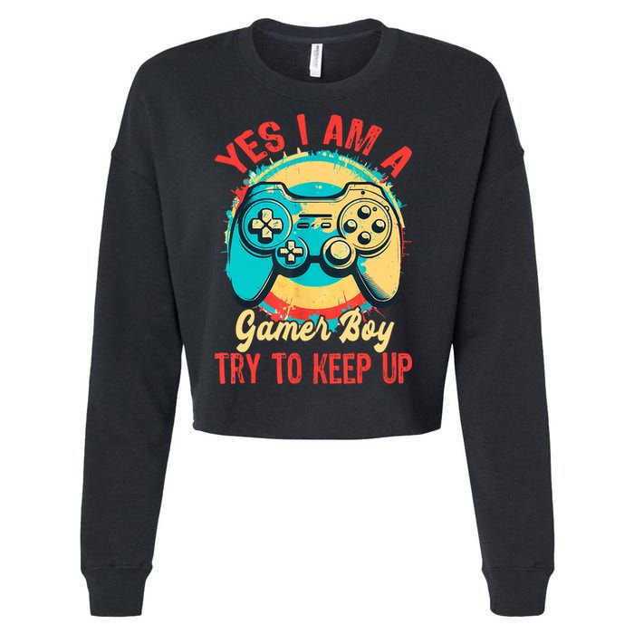 Yes I'm A Gamer Try To Keep Up Cropped Pullover Crew
