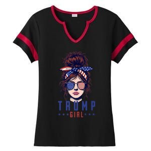 Yes IM A Trump Girl Get Over It Trump 2024 Election Ladies Halftime Notch Neck Tee