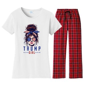 Yes IM A Trump Girl Get Over It Trump 2024 Election Women's Flannel Pajama Set