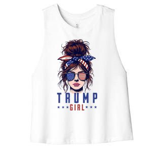 Yes IM A Trump Girl Get Over It Trump 2024 Election Women's Racerback Cropped Tank