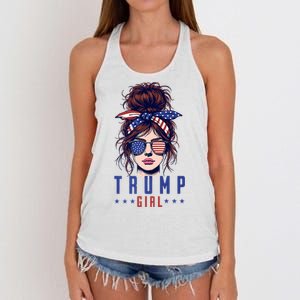 Yes IM A Trump Girl Get Over It Trump 2024 Election Women's Knotted Racerback Tank