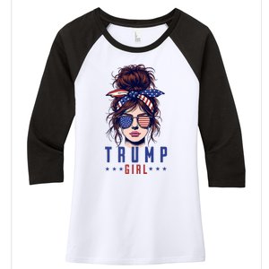 Yes IM A Trump Girl Get Over It Trump 2024 Election Women's Tri-Blend 3/4-Sleeve Raglan Shirt