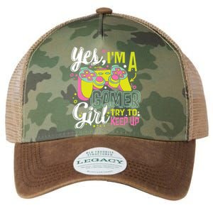 Yes Im A Gamer Try To Keep Up Quote For A Gamer Gift Legacy Tie Dye Trucker Hat