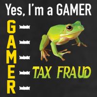 Yes IM A Gamer Tax Fraud Funny Frog Meme Video Game Gaming 7 Panel Mesh Trucker Snapback Hat