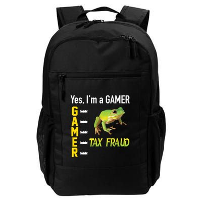 Yes IM A Gamer Tax Fraud Funny Frog Meme Video Game Gaming Backpack