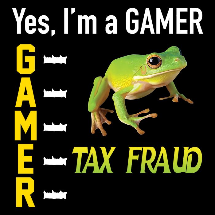 Yes IM A Gamer Tax Fraud Funny Frog Meme Video Game Gaming Bucket Hat