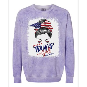 Yes IM A Trump Girl Deal With It 2024 Colorblast Crewneck Sweatshirt