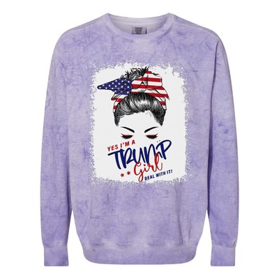 Yes IM A Trump Girl Deal With It 2024 Colorblast Crewneck Sweatshirt