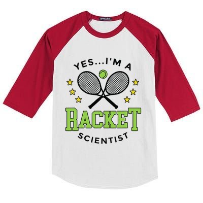 Yes IM A Racket Scientist Tennis Player Coach Tennis Lovers Kids Colorblock Raglan Jersey