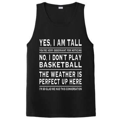 Yes I Am Tall Funny Tall Person Joke PosiCharge Competitor Tank