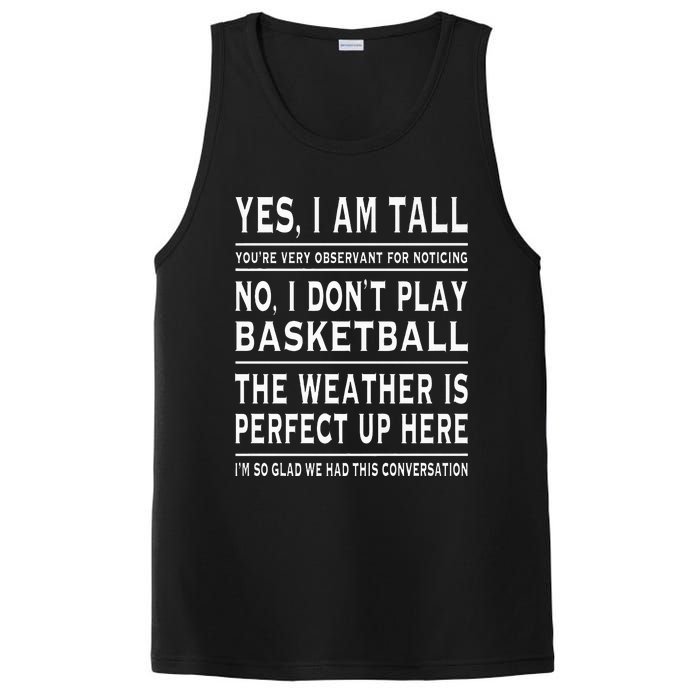 Yes I Am Tall Funny Tall Person Joke PosiCharge Competitor Tank