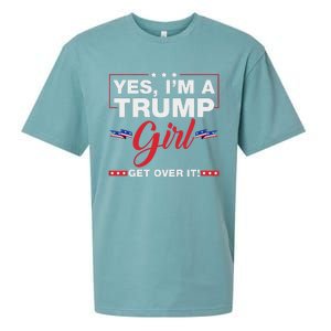 Yes IM A Trump Girl Get Over It Trump 2024 Election Quote Sueded Cloud Jersey T-Shirt