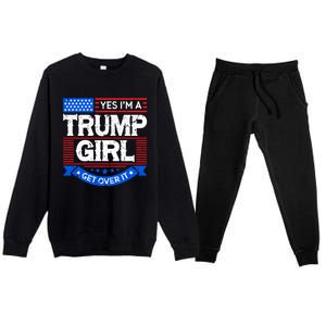 Yes IM A Trump Get Over It Trump For President Gift Premium Crewneck Sweatsuit Set