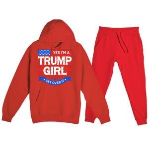 Yes IM A Trump Get Over It Trump For President Gift Premium Hooded Sweatsuit Set