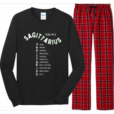 Yeah Im A Sagittarius Zodiac Gift Long Sleeve Pajama Set