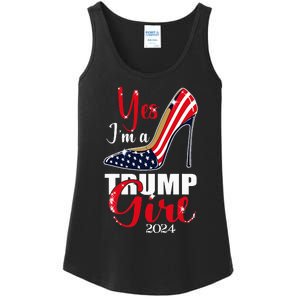 Yes IM A Trump Girl Stilettos High Heel Us Flag Trump 2024 Ladies Essential Tank