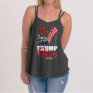 Yes IM A Trump Girl Stilettos High Heel Us Flag Trump 2024 Women's Strappy Tank