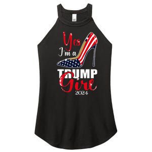 Yes IM A Trump Girl Stilettos High Heel Us Flag Trump 2024 Women's Perfect Tri Rocker Tank