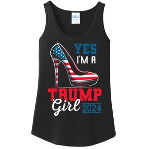 Yes IM A Trump Girl Stilettos High Heel Flag Election 2024 Ladies Essential Tank