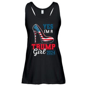 Yes IM A Trump Girl Stilettos High Heel Flag Election 2024 Ladies Essential Flowy Tank