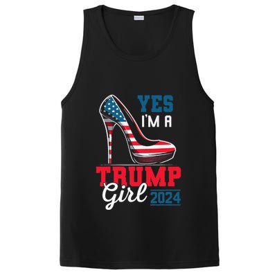 Yes IM A Trump Girl Stilettos High Heel Flag Election 2024 PosiCharge Competitor Tank