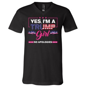 Yes IM A Trump Girl No Apologies 2024 Election V-Neck T-Shirt