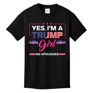 Yes IM A Trump Girl No Apologies 2024 Election Kids T-Shirt