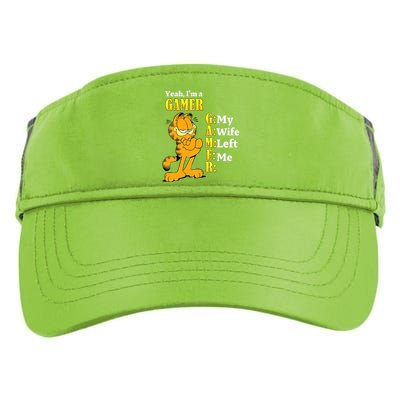 Yeah I'm A Gamer My Wife Left Me Gaming Funny Cat Adult Drive Performance Visor