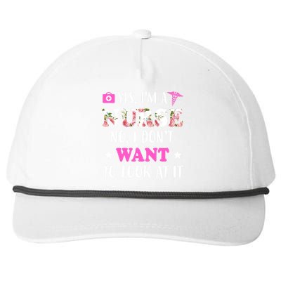 Yes I'm A Nurse Funny Floral Snapback Five-Panel Rope Hat