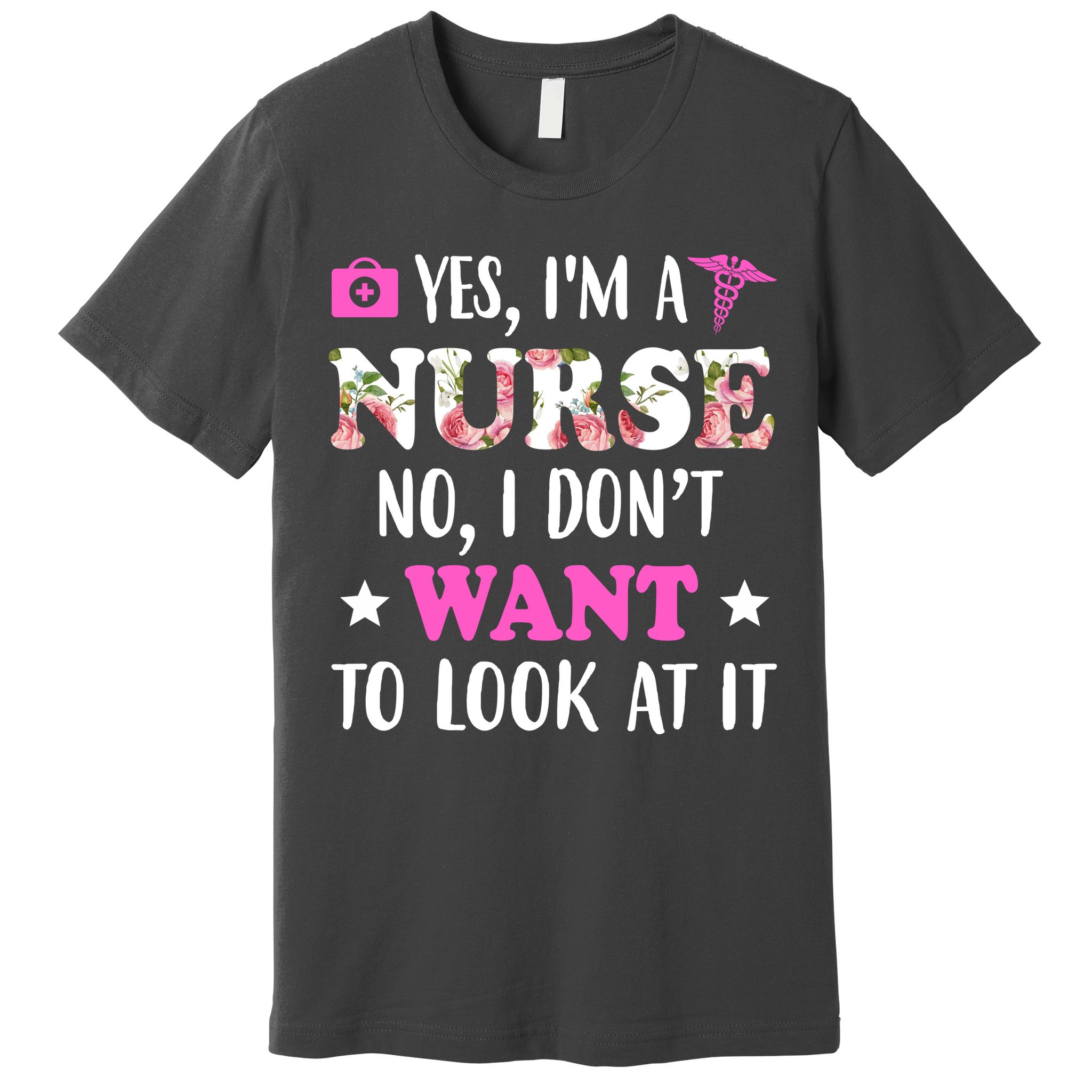 Yes I'm A Nurse Funny Floral Premium T-Shirt