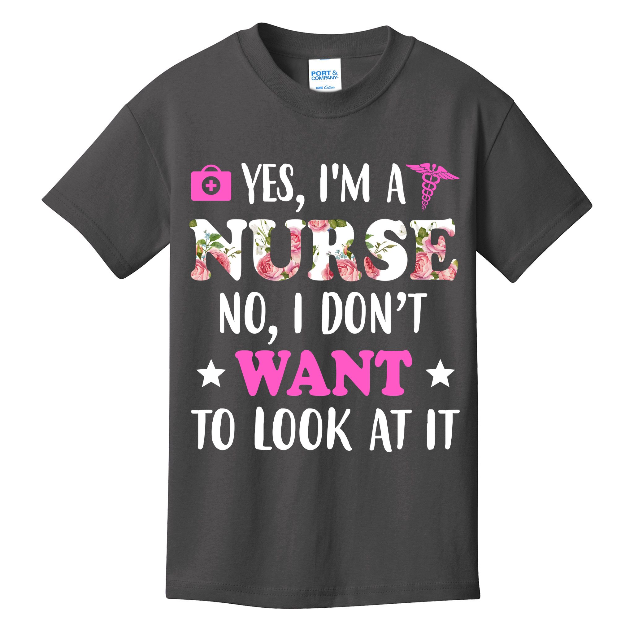 Yes I'm A Nurse Funny Floral Kids T-Shirt