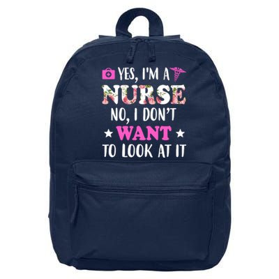 Yes I'm A Nurse Funny Floral 16 in Basic Backpack