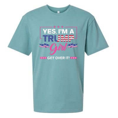 Yes IM A Trump Girl Get Over It Trump 2024 Election Gifts Sueded Cloud Jersey T-Shirt