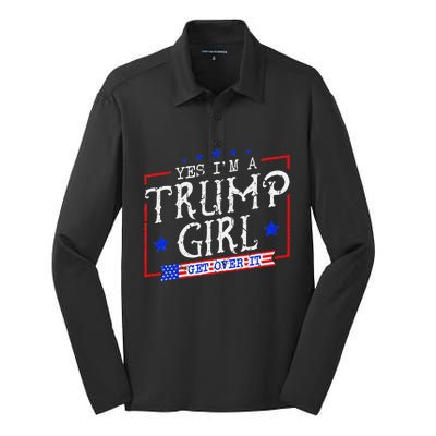 Yes IM A Trump Girl Get Over It Silk Touch Performance Long Sleeve Polo