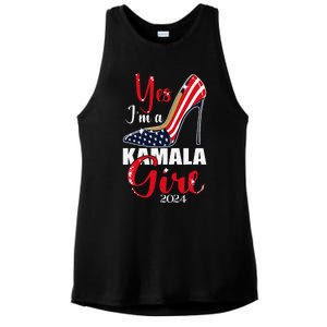 Yes IM A Kamala Stilettos High Heel Harris 2024 Vote Ladies PosiCharge Tri-Blend Wicking Tank