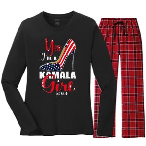 Yes IM A Kamala Stilettos High Heel Harris 2024 Vote Women's Long Sleeve Flannel Pajama Set 