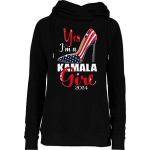 Yes IM A Kamala Stilettos High Heel Harris 2024 Vote Womens Funnel Neck Pullover Hood