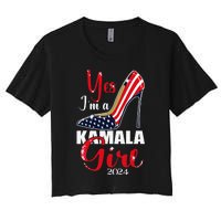 Yes IM A Kamala Stilettos High Heel Harris 2024 Vote Women's Crop Top Tee