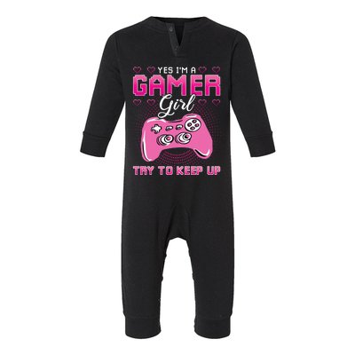 Yes I'm A Gamer Try To Keep Up Infant Fleece One Piece