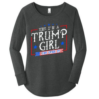 Yes IM A Trump Girl Get Over It Gifts For Trump Supporter Women's Perfect Tri Tunic Long Sleeve Shirt