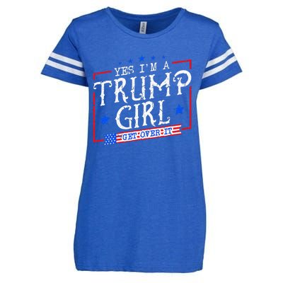 Yes IM A Trump Girl Get Over It Gifts For Trump Supporter Enza Ladies Jersey Football T-Shirt