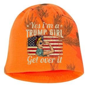 Yes IM A Trump Girl Get Over It Us Flag 2020 Women Gift Kati - Camo Knit Beanie