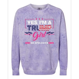 Yes IM A Trump Girl No Apologies 2024 Election Colorblast Crewneck Sweatshirt