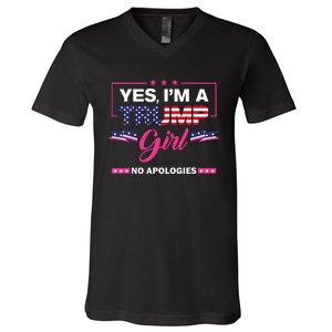 Yes IM A Trump Girl No Apologies 2024 Election V-Neck T-Shirt