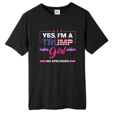 Yes IM A Trump Girl No Apologies 2024 Election Tall Fusion ChromaSoft Performance T-Shirt